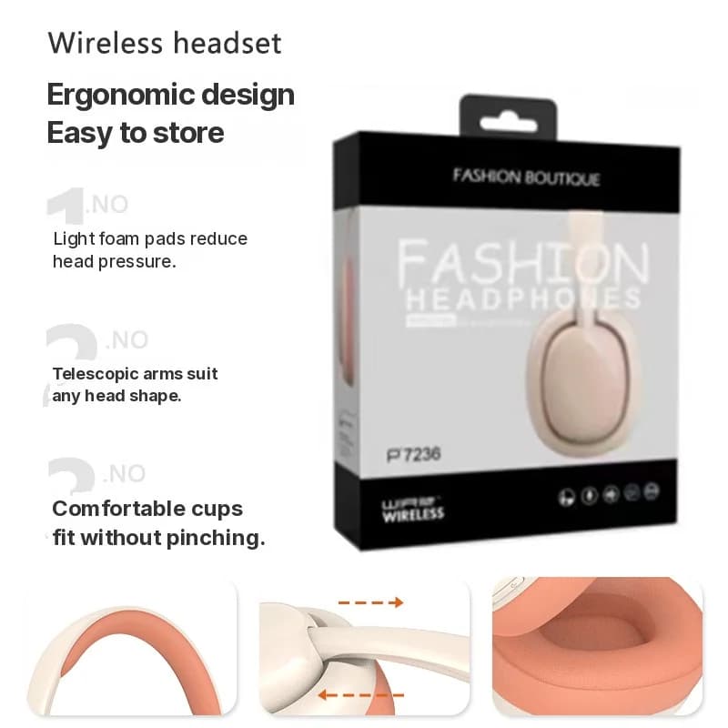 Fone de Ouvido Bluetooth Over-Ear com Rádio FM e Slot para Cartão TF
