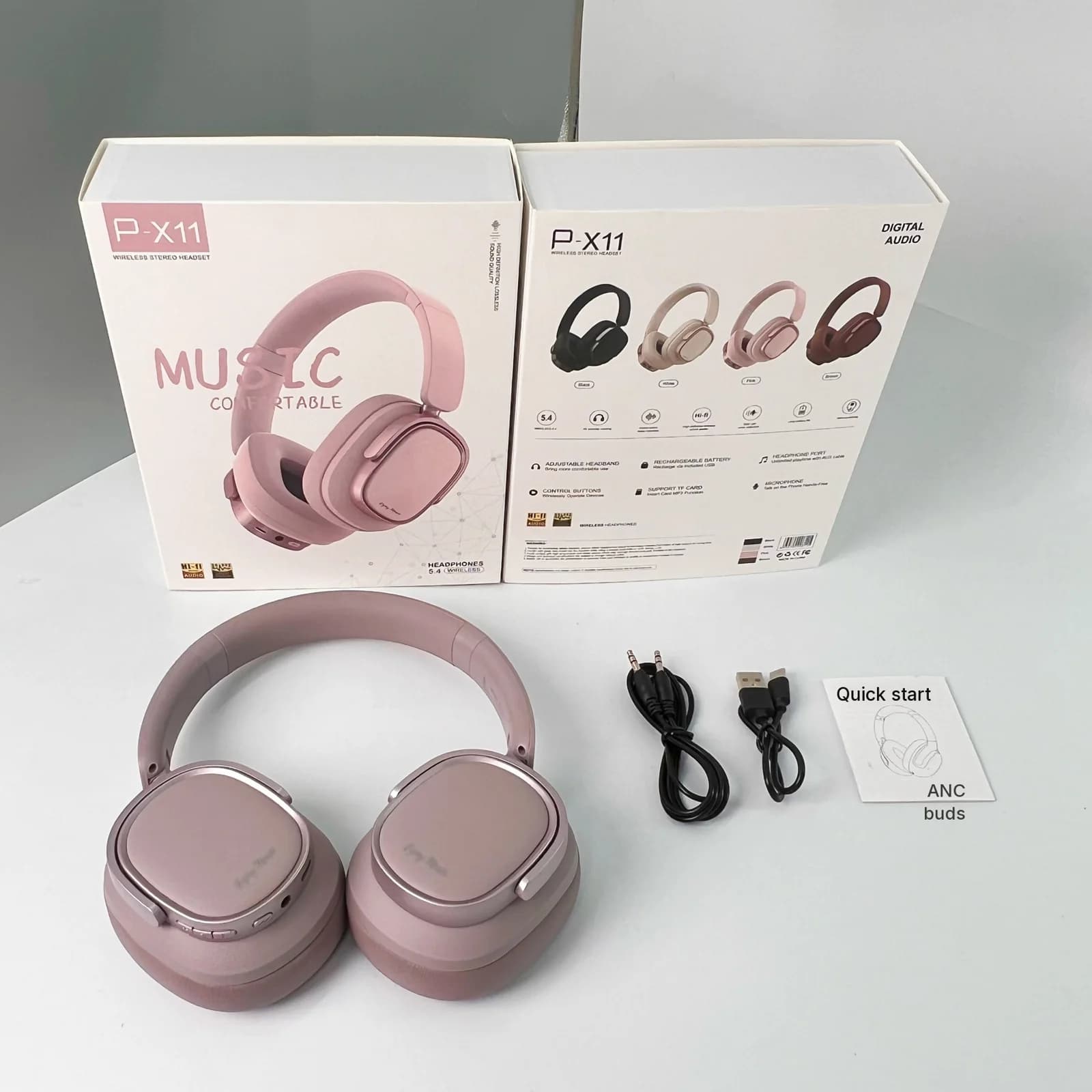 Fones de Ouvido Bluetooth Over-Ear Retrô com Cancelamento Ativo de Ruído