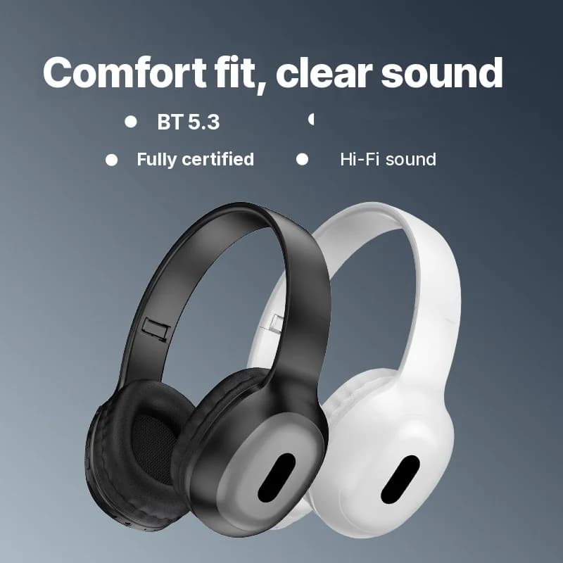 Fone de Ouvido Bluetooth Over-Ear com Slot para Cartão TF e Entrada AUX