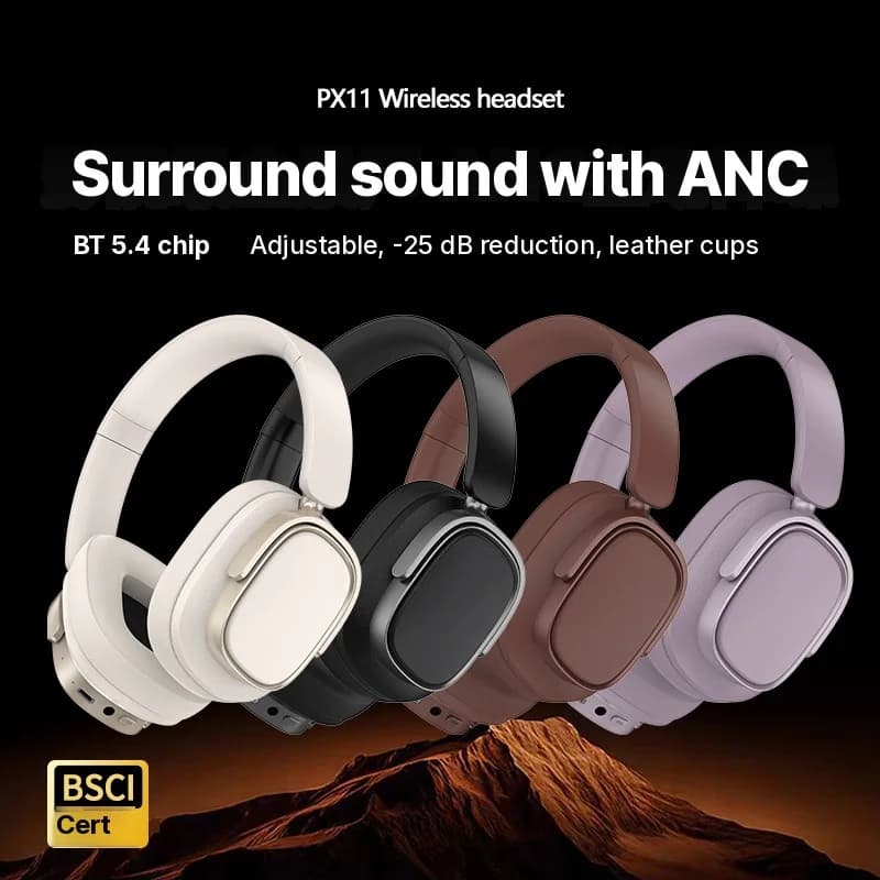 Fone de Ouvido Sem Fio Over-Ear com Cancelamento de Ruído Ativo e 35H de Bateria