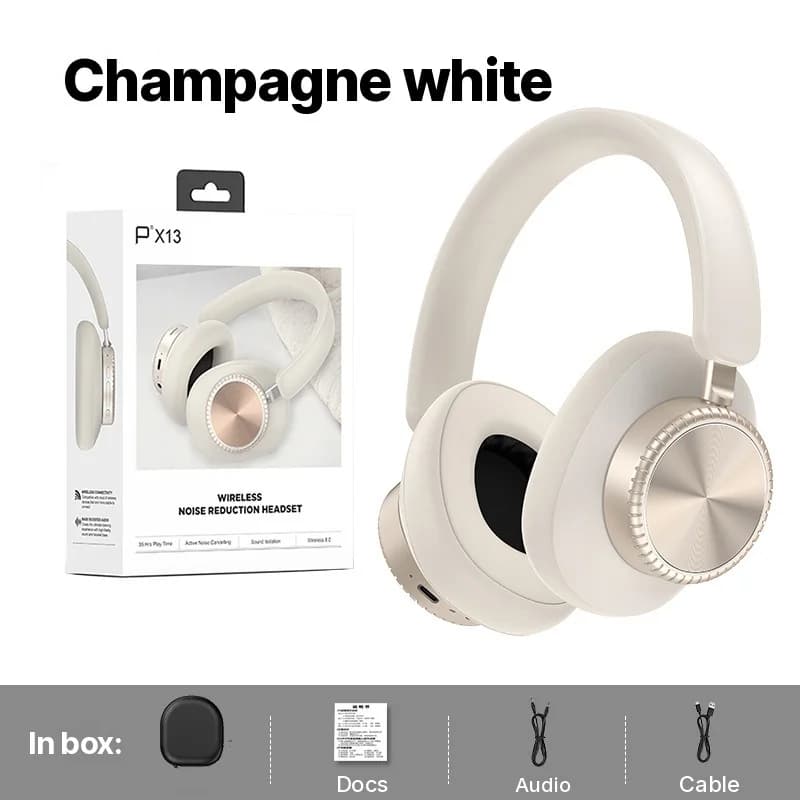 Fone de Ouvido Bluetooth Sem Fio Over-Ear com Cancelamento de Ruído e Estojo