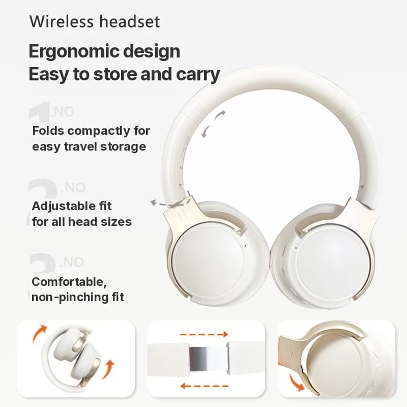 Fones de Ouvido Bluetooth Over-Ear com Cancelamento de Ruído Ativo