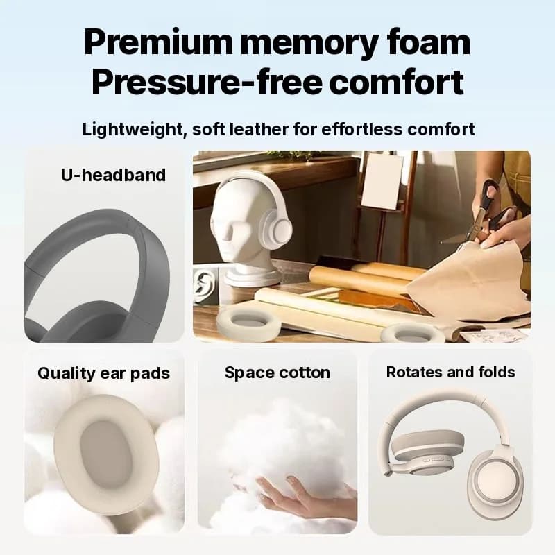 Fone de Ouvido Sem Fio Over-Ear com Cancelamento Ativo de Ruído e Bluetooth 5.4
