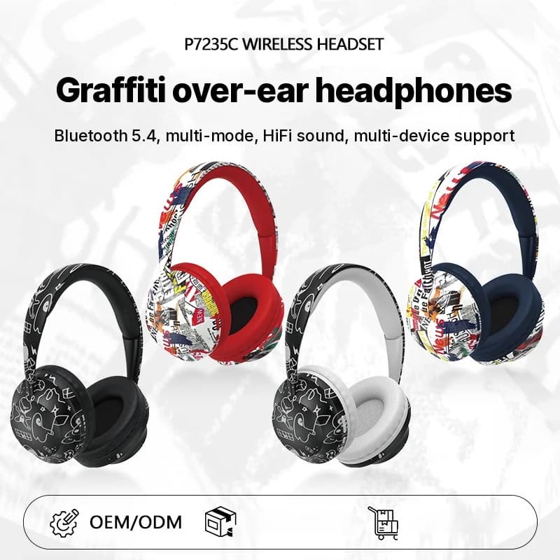Fones de Ouvido Sem Fio Over-Ear com Bluetooth 5.4 e Slot para Cartão TF