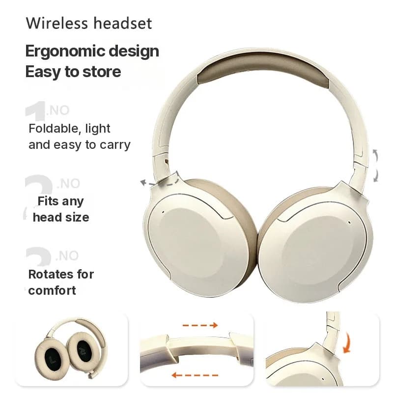 Fones de Ouvido Bluetooth Over-Ear sem Fio com Baixa Latência e Longa Bateria