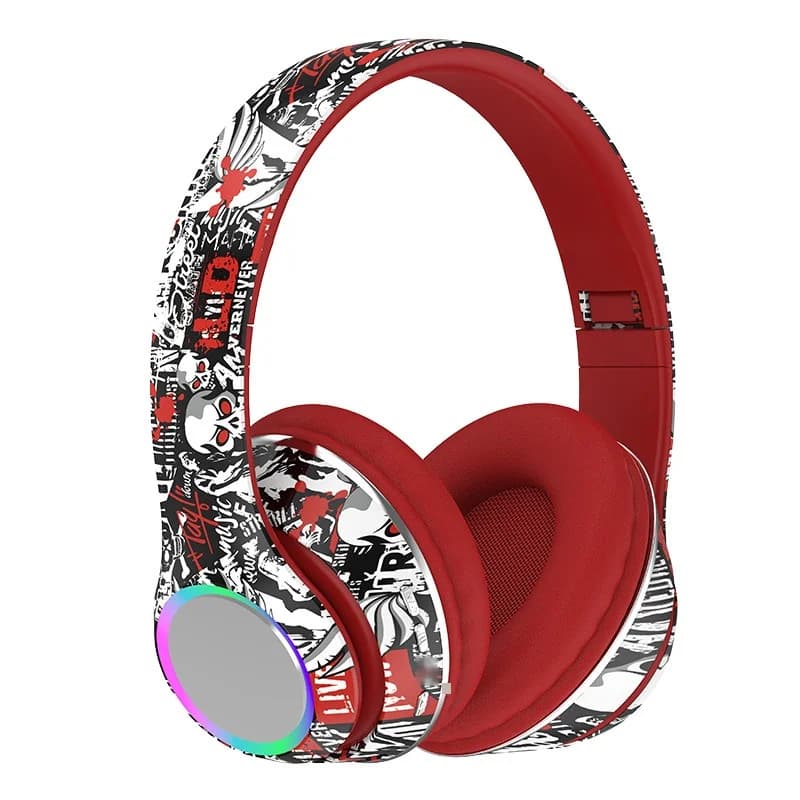 Fones de Ouvido Sem Fio Over-Ear com Rádio FM, Slot para Cartão TF e Design Dobrável