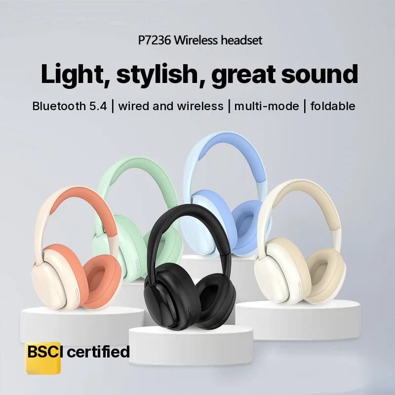 Fone de Ouvido Bluetooth Over-Ear com Rádio FM e Slot para Cartão TF