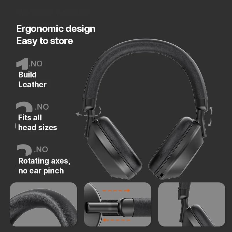 Fones de Ouvido Over-Ear Sem Fio com Rádio FM e Bluetooth 5.4