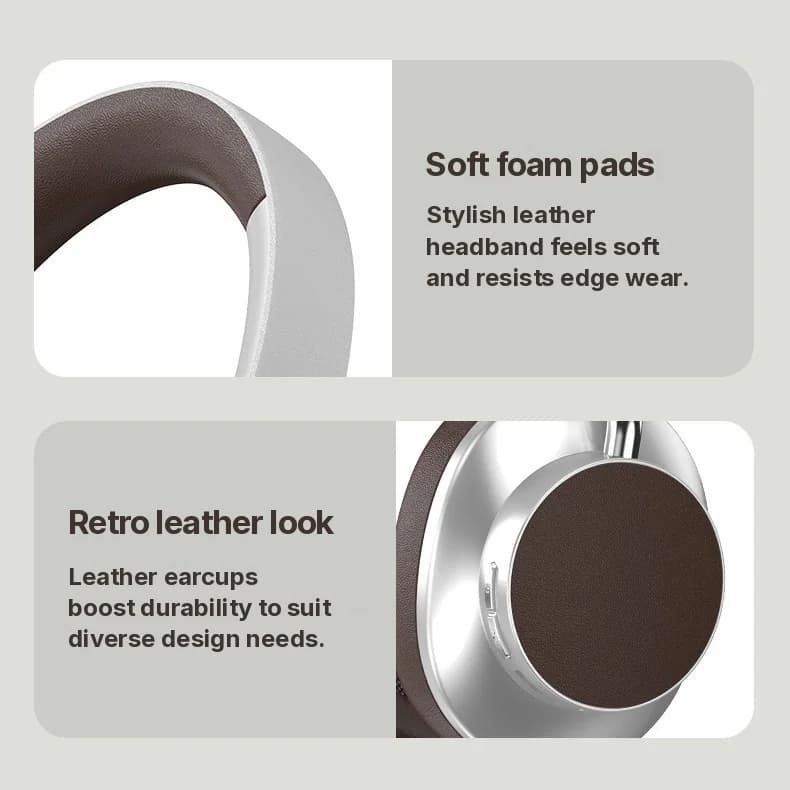 Fone de Ouvido Bluetooth Sem Fio Retro Over-Ear com Rádio FM e Slot para Cartão TF