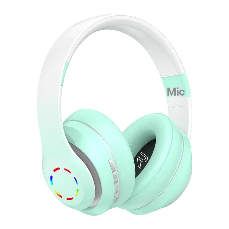 Fones de Ouvido Sem Fio Over-Ear com Luzes LED e Rádio FM