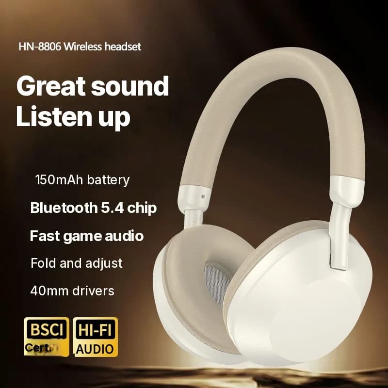 Fones de Ouvido Over-Ear Sem Fio com Rádio FM e Bluetooth 5.4
