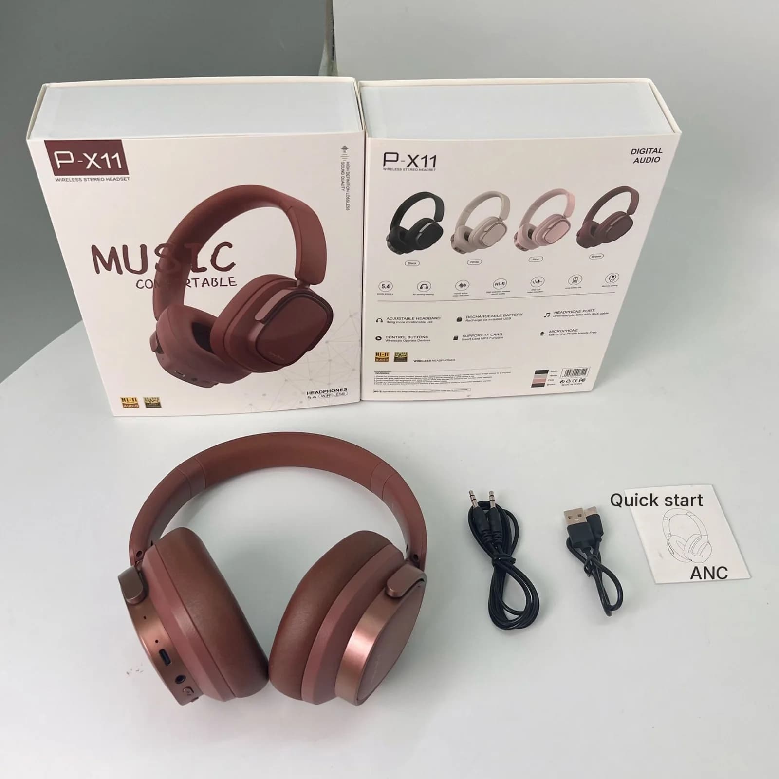 Fones de Ouvido Bluetooth Retro Circum-auriculares com Cancelamento Ativo de Ruído