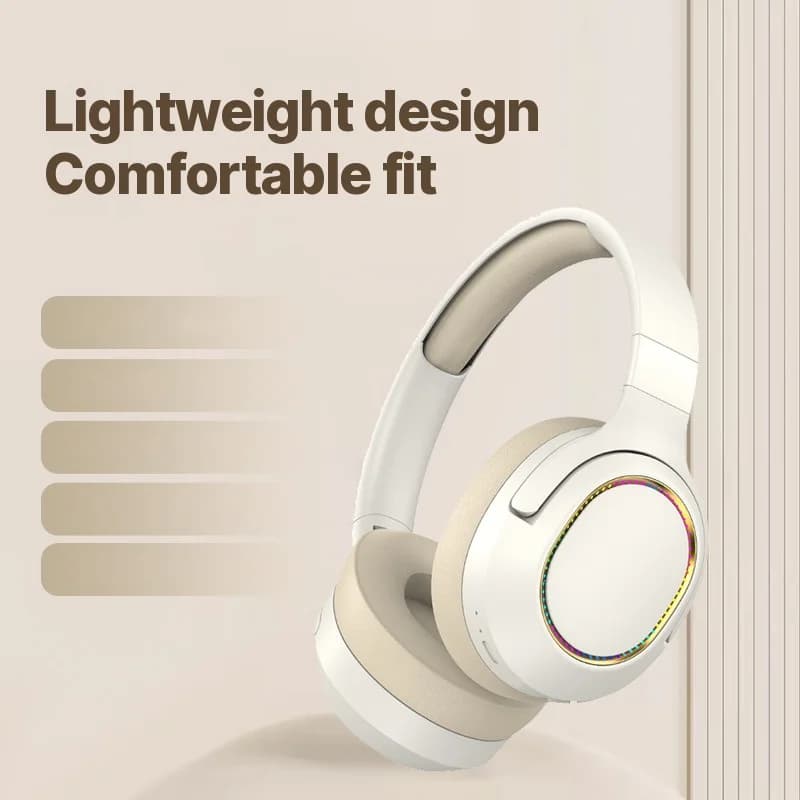 Fones de Ouvido Gamer RGB Sem Fio Bluetooth Over-Ear Estéreo