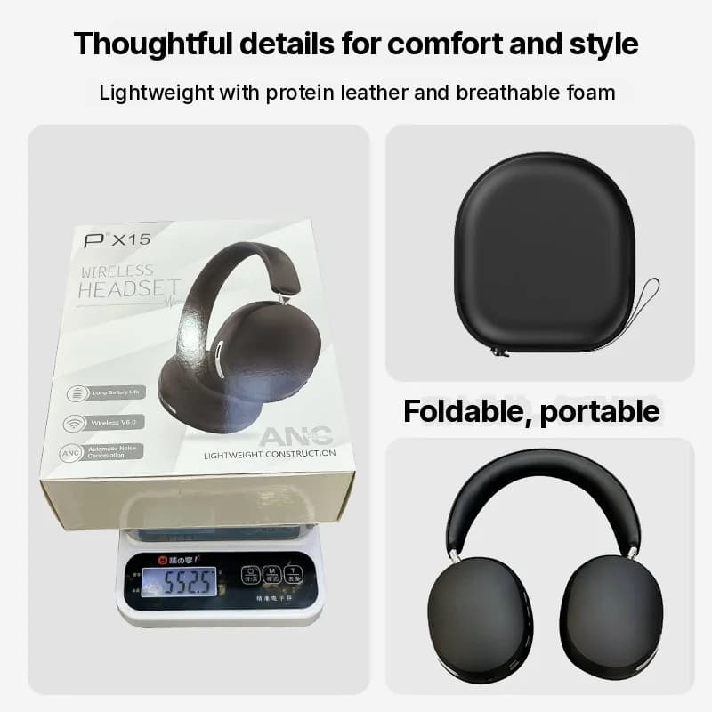 Fone de Ouvido Sem Fio Over-Ear com ANC e Carregamento Type-C