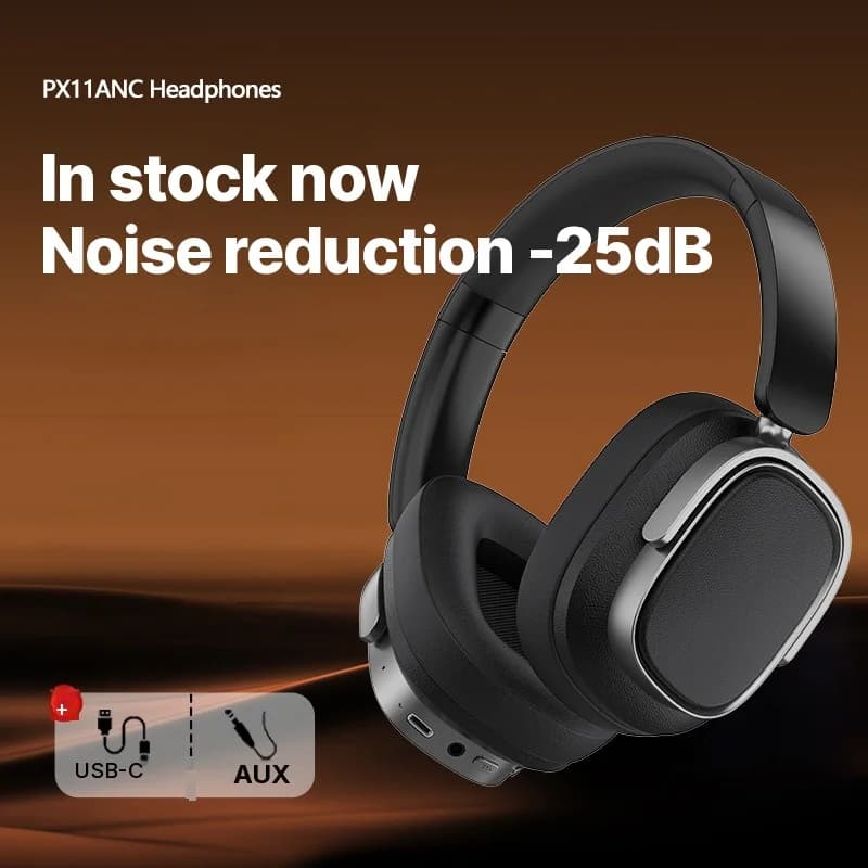 Fone de Ouvido Sem Fio Over-Ear com Cancelamento de Ruído Ativo e 35H de Bateria