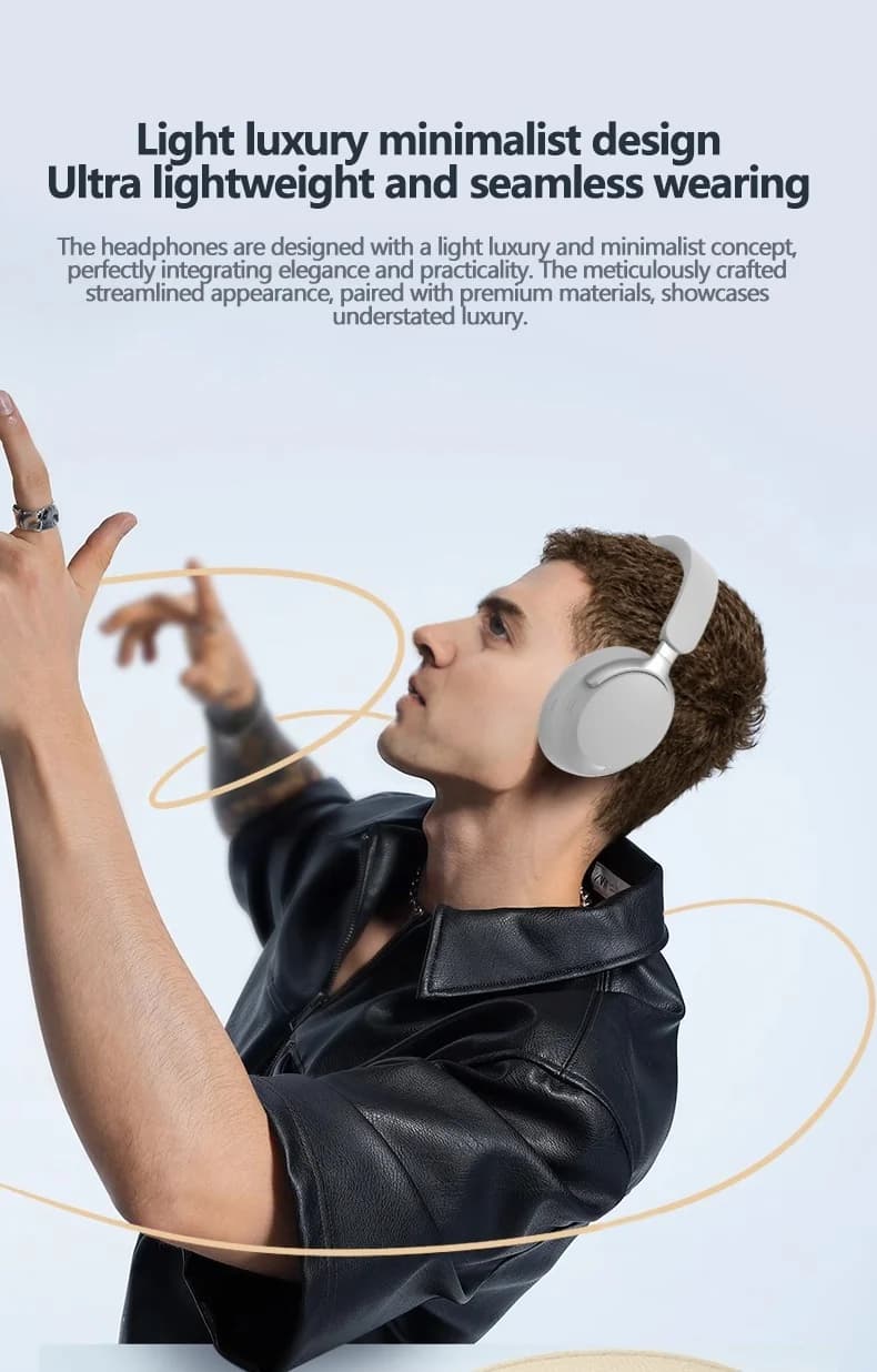 Fone de Ouvido Bluetooth Sem Fio Over-Ear com Som Estéreo 3D e Bateria de Longa Duração