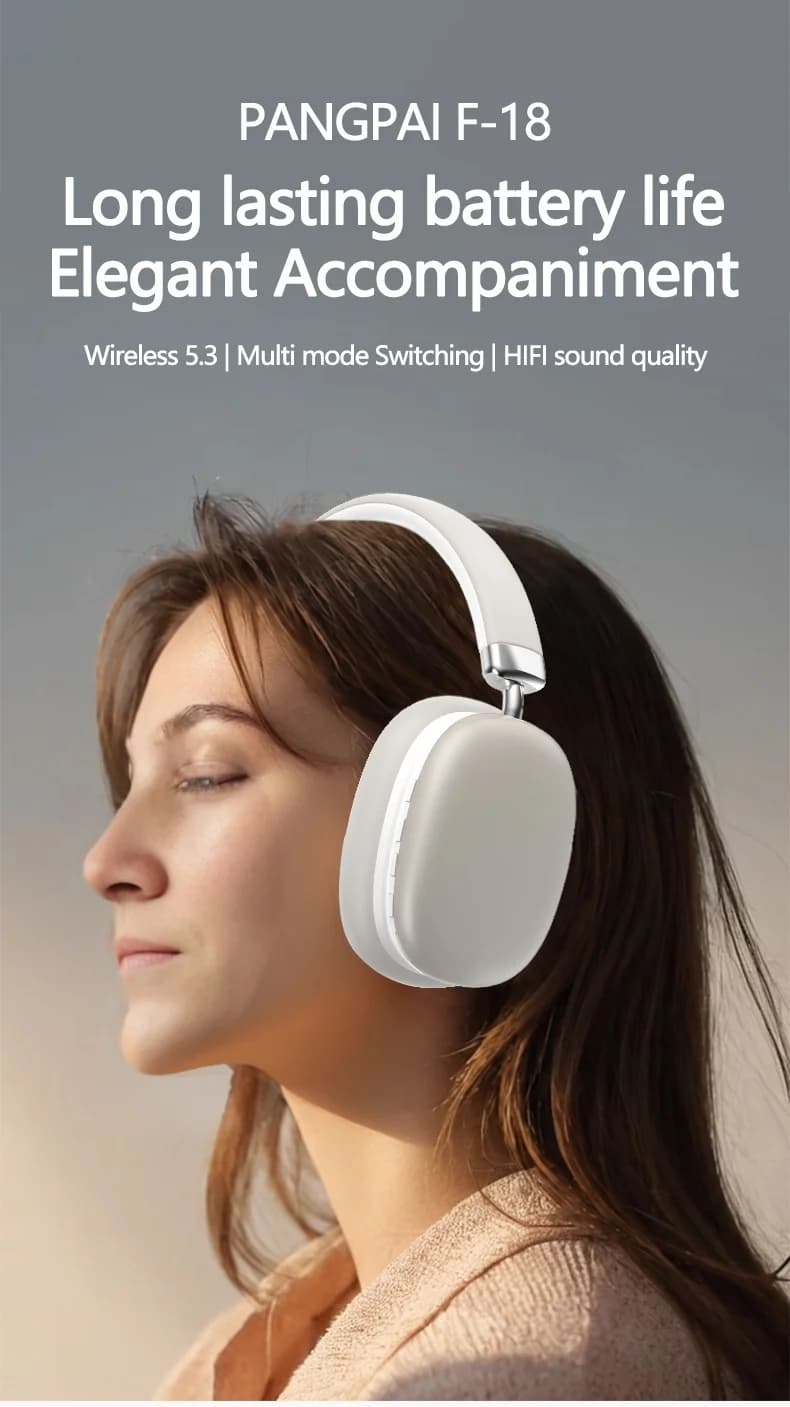 Fone de Ouvido Over-Ear Sem Fio com Rádio FM, Slot para Cartão TF e Modo com Fio