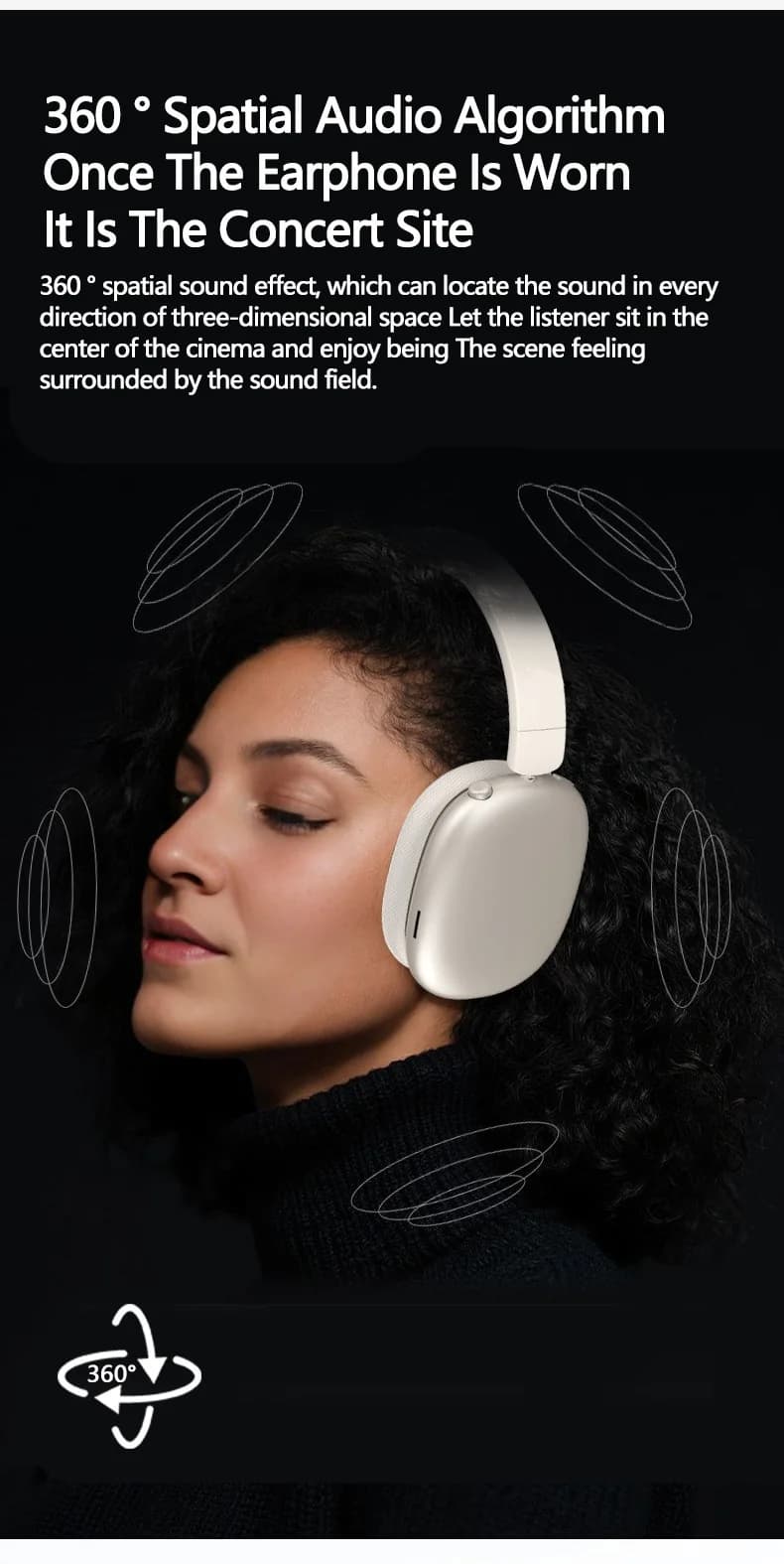 Fone de Ouvido Bluetooth Sem Fio com Cancelamento Ativo de Ruído e Microfone