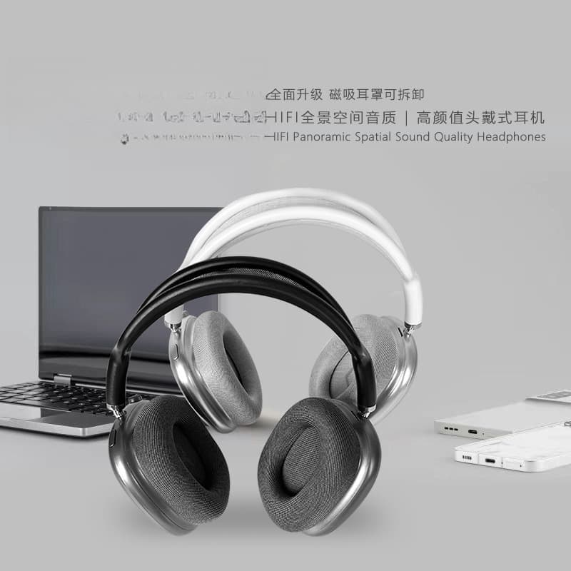 Fone de Ouvido Wireless Over-Ear com Conchas Auriculares Magnéticas e Arco em Malha
